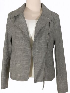 Max studio light Weight linen moto Jacket
